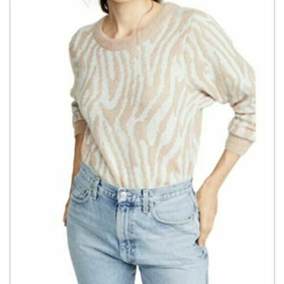 Rebecca Taylor Sweaters - Rebecca Taylor NWT Women's Tan Tiger Stripe Pullover Sweater XL